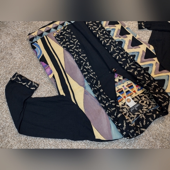 Carole Little Vintage Paris Print One Button Cardigan - Picture 3 of 13